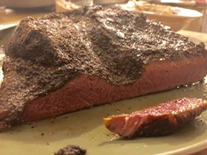 Pastrami hot off the grill!